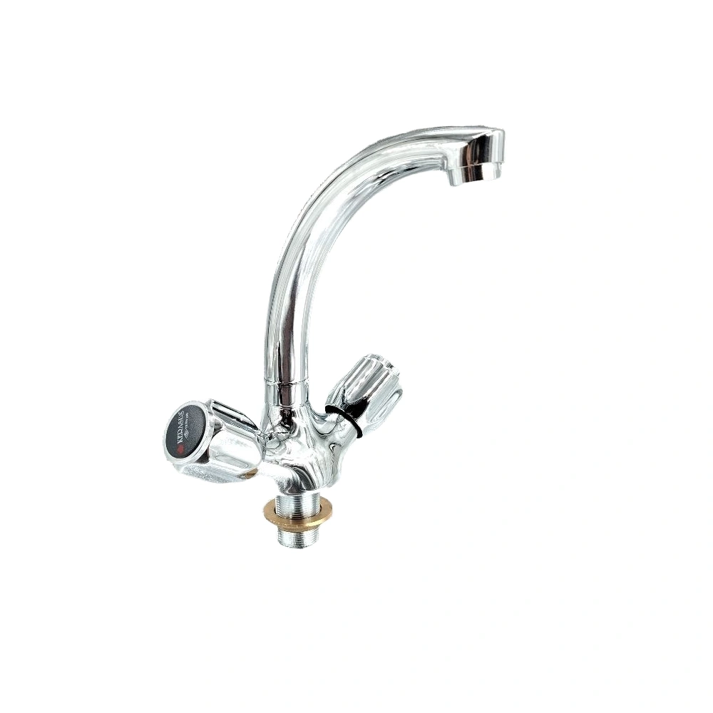 خلاط مطبخ موديل كيداسوس من كيراسوس بمقبضين وفوهة منحنية — كروم