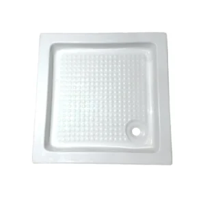 صينية دش مربعة مانعة للانزلاق مع فتحة تصريف