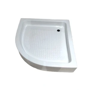 صينية دش ركنية بسطح مانع للانزلاق — أبيض للتركيب في الحمامات