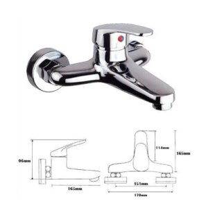 خلاط حائطي للبانيو والدش — كروم