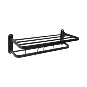 Double towel rack with two shelves — Bathroom accessories for everyday organization