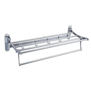 Double tier towel rack – space-saving chrome bathroom accessory