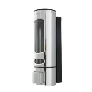 Multi-colored pressure soap dispenser — a bathroom accessory with easy filling for everyday use