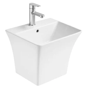 مغسلة حائطية عصرية للحمام — حوض جداري أبيض