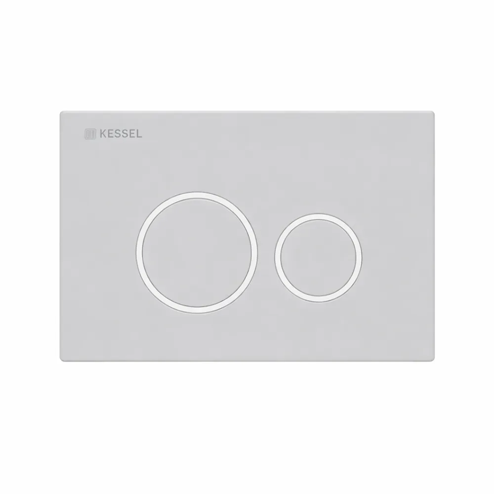 طقم سيفون للتركيب الخفي من كيسيل مع لوحة صرف كروم دائرية — صُنع في ألمانيا