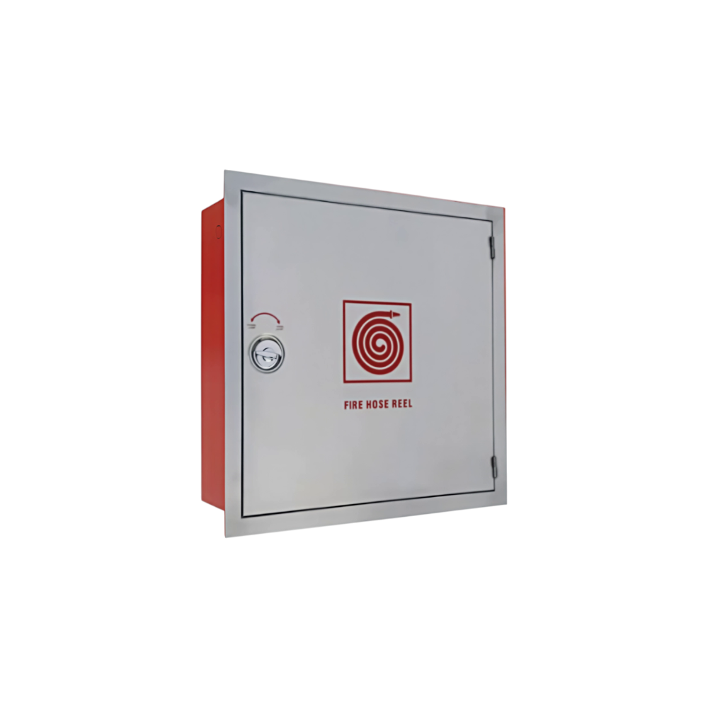 Fire box with steel face for concealed wall mounting — Fire hose protection | National Stainless Steel Finish