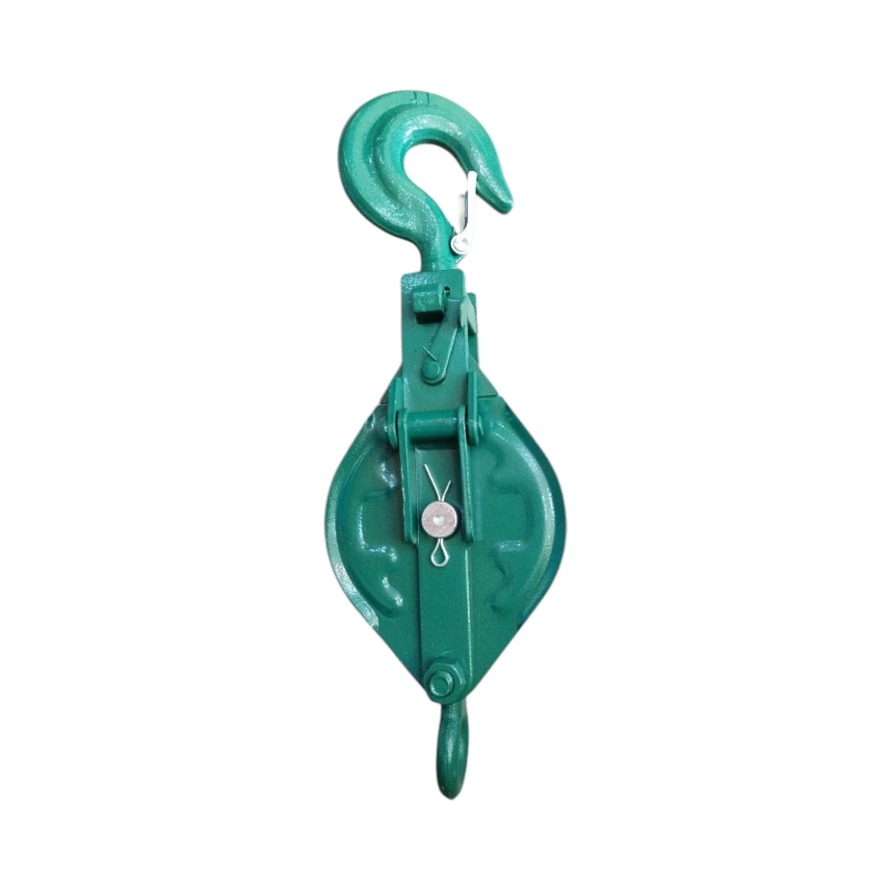 بكرة رفع حديدية بخطاف أمان — لسحب الحبال الصناعية