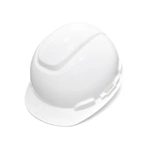 خوذة أمان بلاستيكية بيضاء لمواقع العمل