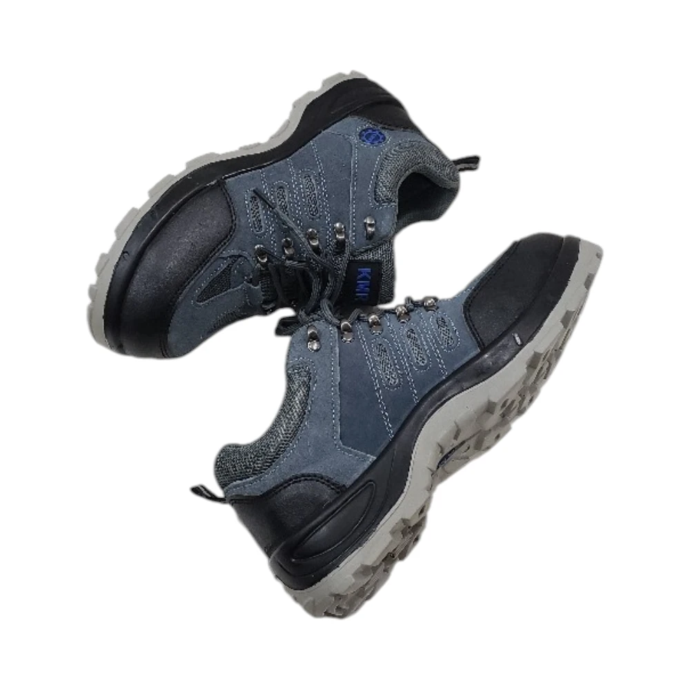 حذاء سلامة رمادي غامق بمقدمة فولاذية مقاوم للانزلاق والمتانة للاستخدام الصناعي | KMR