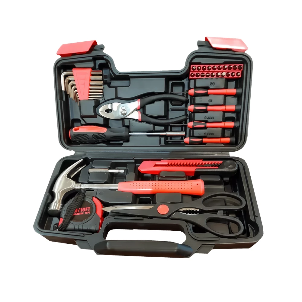 شنطة أدوات نسائية متكاملة للسيارة — أدوات طوارئ وصيانة خفيفة، تنظيم عملي وسهل الحمل | JSA 39 قطعة أساسية