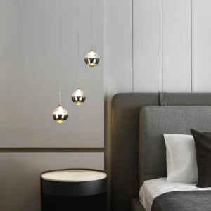 Modern gold chandelier with three lights — 18 watts