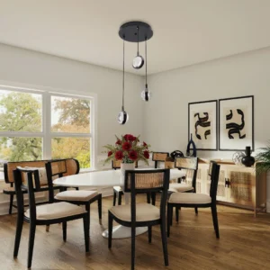 Elegant Prime Triple Black Pendant Light — 18W, 3 Changeable Light Colors