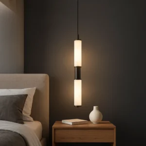 Modern black pendant light — 18W yellow light