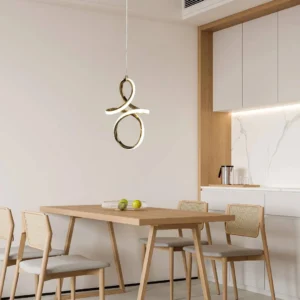 مصباح معلق مودرن ذهبي بثلاثة أضواء — 18 واط