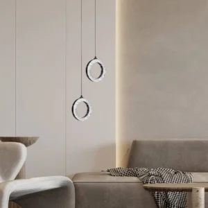 Modern black pendant lamp with three lighting modes — 18 watts