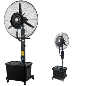 مروحة رذاذ ستاند للتبريد الخارجي مع دوران 180° وتحكم عن بُعد