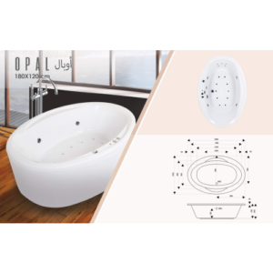 جاكوزي أوبال متكامل – 180×120 سم – صنع في البحرين بمكونات أوروبية