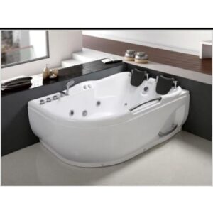 جاكوزي فاخر مستطيل مع نظام تدليك مزدوج 180×120 سم — أبيض