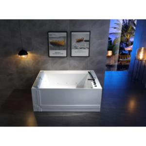 حوض جاكوزي مستطيل للاسترخاء 180×135 سم — أبيض، جهة اليمين