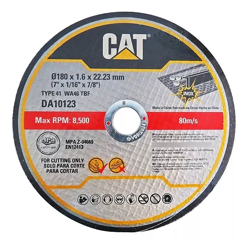 قرص قطع ستانلس ستيل 180×1.6 مم - CAT موديل DA10123