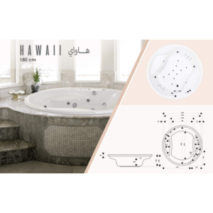 جاكوزي استحمام فاخر بمواصفات أوروبية، 180 سم، أبيض
