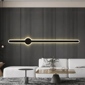 أبليك حائطي مودرن باللون الأسود بطول 180 سم