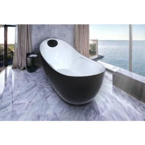 بانيو يونكس رويال 180×78 سم — أسود وأبيض