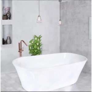 بانيو مغطس بتصميم بيضاوي كلاسيكي - يونكس - 180 × 80 سم - أبيض