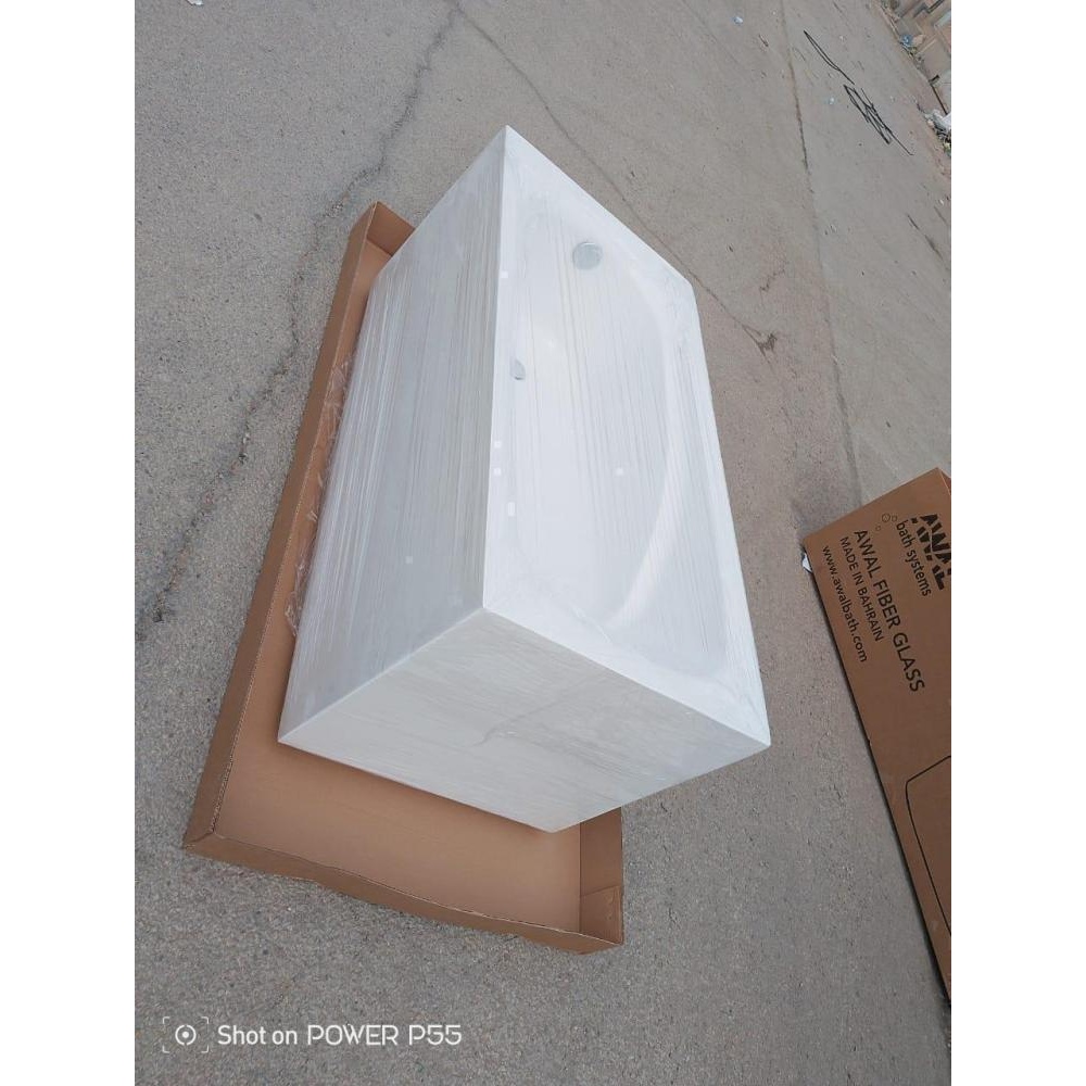 بانيو أكريليك من كاسولي بتصميم ثلاثي الجوانب مغلق - 180×80 سم - أبيض