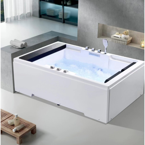 حوض جاكوزي مستطيل لشخصين — 185×120 سم — أبيض
