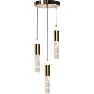 Modern gold pendant light, 2 meters long — 3 lighting modes, 25 watts