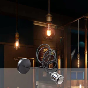 2-meter long iron hanging clip with black holder (fabric rope)