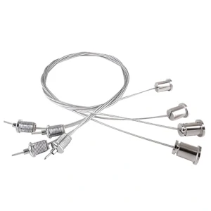 سلك تعليق فولاذي بطول 2 متر مع مربط تثبيت لتعليق وحدات الإنارة