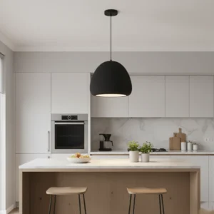 Modern black and white chandelier, 2 meters long (E27 base x1)