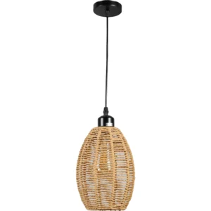 Modern hanging chandelier, 2 meters long, with one E27 bulb socket.