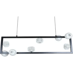 نجف كلاسيكي أسود بإنارة صفراء — 20 واط، قطر 140 سم