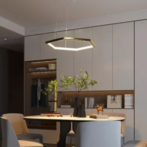 نجف مودرن ذهبي أصفر بقدرة 20 واط وقطر 40 سم