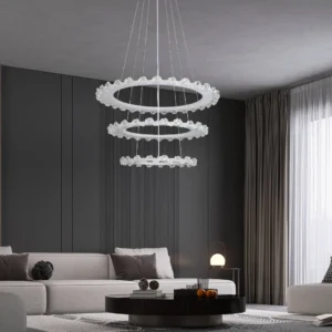 ثريا معلقة مودرن أبيض — مقاسات 20، 40، 60 سم — 3 مصابيح — 150 واط