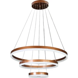 ثريا مودرن ثلاثية الحلقات بمقاسات 20+40+60 سم بلون قهوة، 3 أوضاع إضاءة، 85 واط