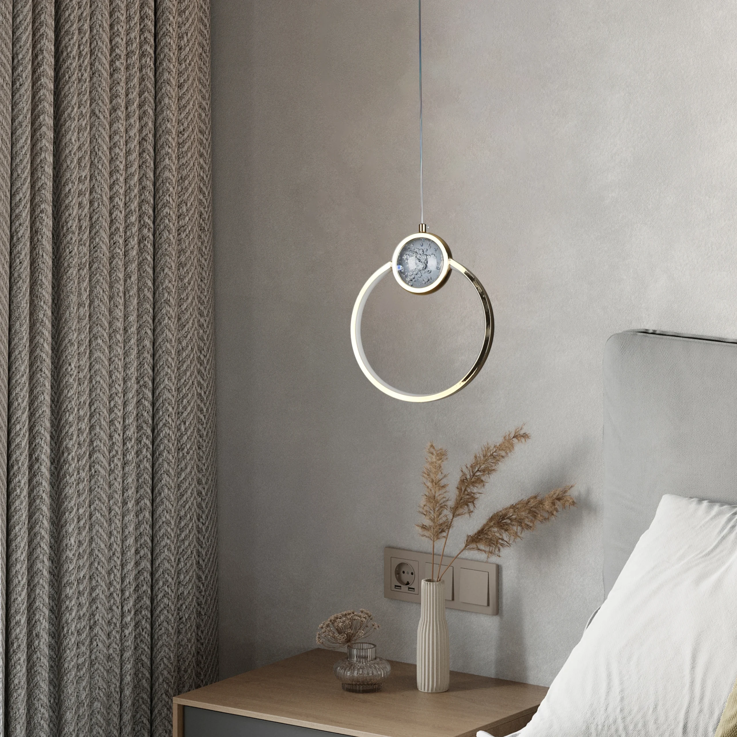 أبليك/مصباح معلّق مودرن ذهبي ثلاثي الإضاءات 20 واط (وحدة مفردة)