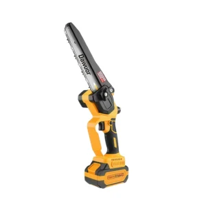 منشار كهربائي يعمل بالبطارية للأشجار المتوسطة — قضيب سلسلة 20 سم، 500 واط — قطع سريع وسلس | تصميم مدمج DWR وتحكم ممتاز