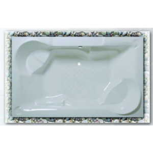 بانيو أكريليك مودرن بمساند ذراع — موديل توباز 200×120 سم