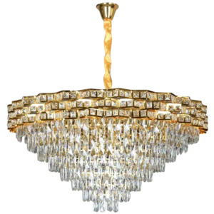 نجفة مودرن ذهبية، 22 لمبة E14، بقطر 100 سم