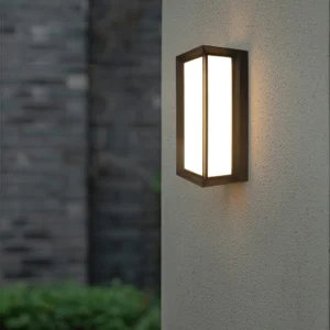 كشاف جدارية وبوابة مستطيل ثلاثي الاتجاهات 24 واط — إضاءة باللون الأصفر وإطار أبيض ثلجي