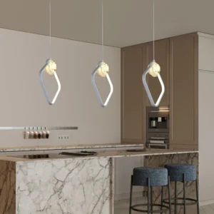 نجف معلق مودرن أبيض بثلاث إضاءات، 25 واط