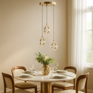 إضاءة معلقة مودرن بلون ذهبي — 25 واط، 3 ألوان للضوء