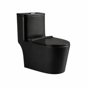 Halfer black European toilet seat — 25 cm