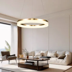 نجف مودرن ذهبي بثلاث إضاءات 25 واط — قطر 40 سم