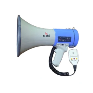 مكبر صوت هاي-تكس 25 واط مع ميكروفون قابل للفصل، USB/SD، تسجيل وصفارة إنذار