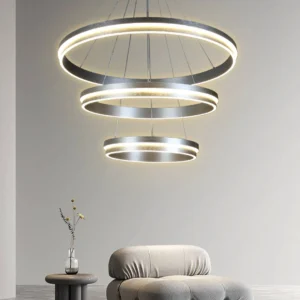 علاقة مودرن رمادي بثلاث حلقات وثلاث إضاءات — 275 واط